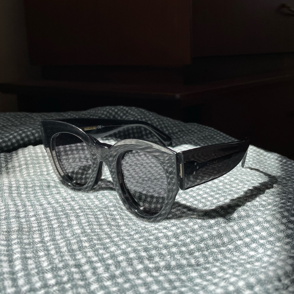 48mm Celine black cat eye sunglasses